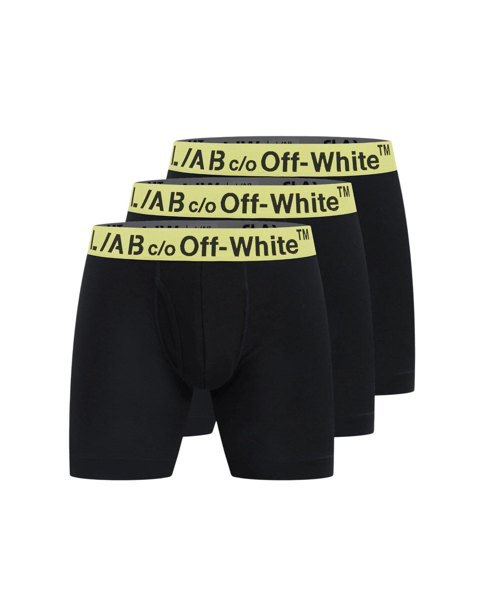 L/AB c/o Off-White Men's Boxer Briefs (3-Pack) - Black/Yellow - YELLOW/BLACK
